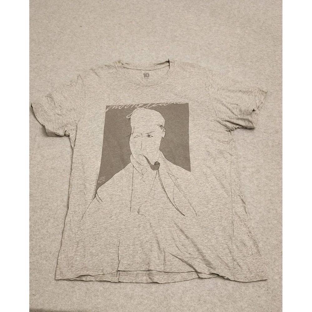 Ten Ten Shirt Mens Medium Gray Fine Art Series Graphic Pipe Portrait‎ Tee